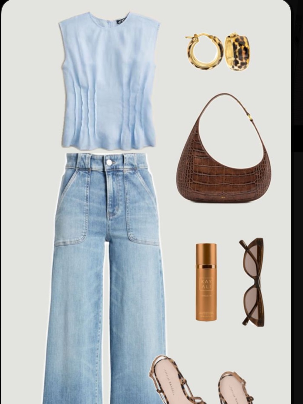 J. Crew Light Blue Sleeveless Pintuck Linen Shell - Picture 5 of 6